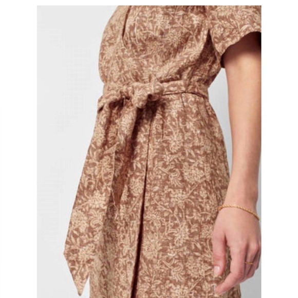 Ferhety  100% Linen Ashely Dress in Bronze Rivera flora Size XS - Picture 2 of 7